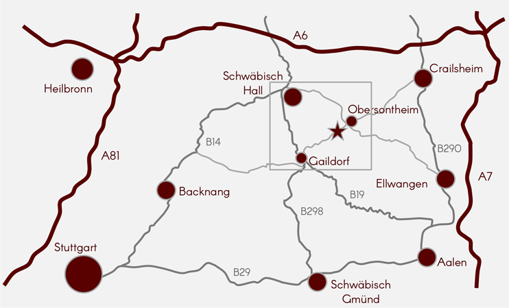 Anfahrtskizze zur Edelbrandmanufaktur Egelhof